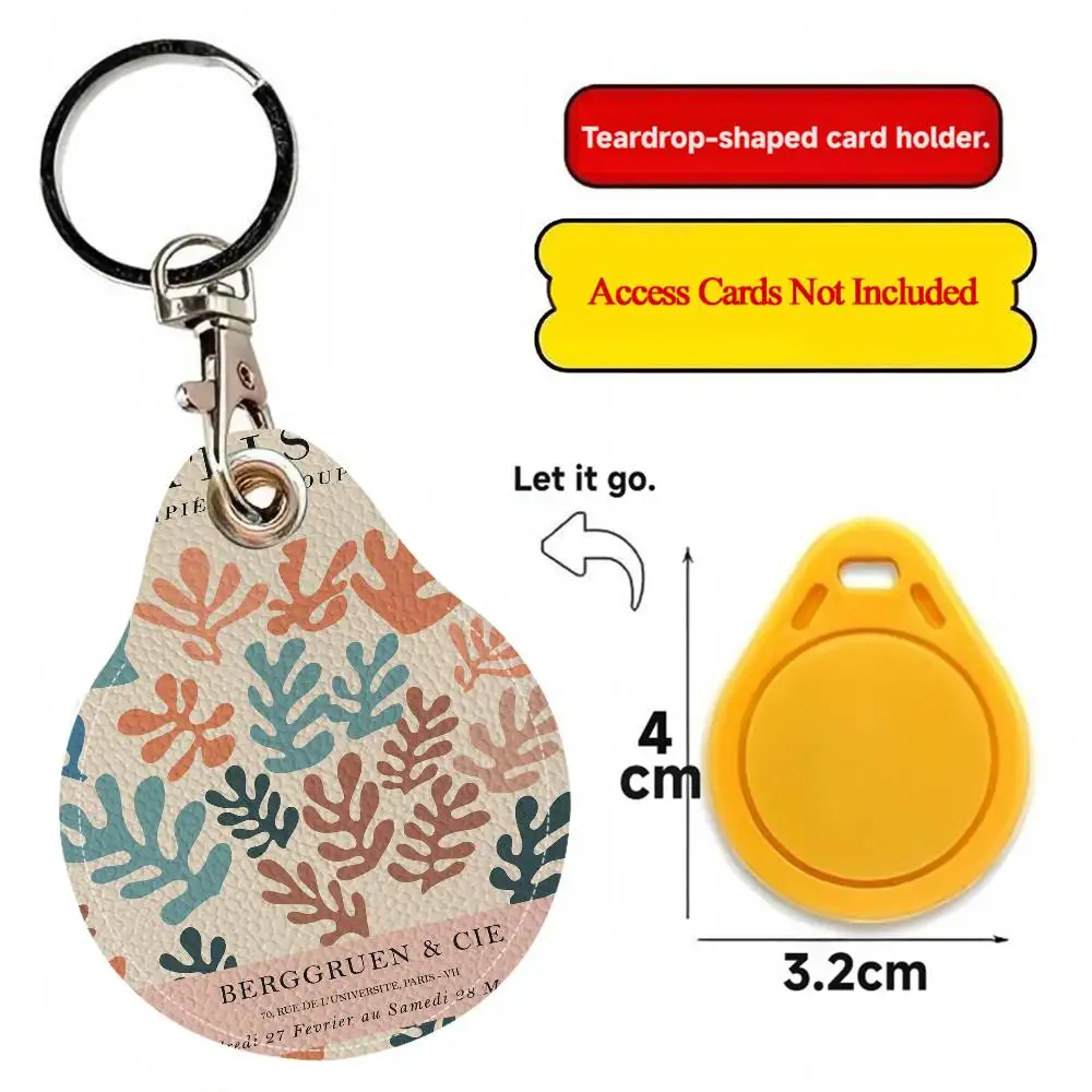 الشمال مجردة الملونة زهرة ماتيس اليابان حامل بطاقة الوصول المائية الصغيرة مصعد بطاقة الاستشعار قطرة بطاقة حامي المفاتيح #5