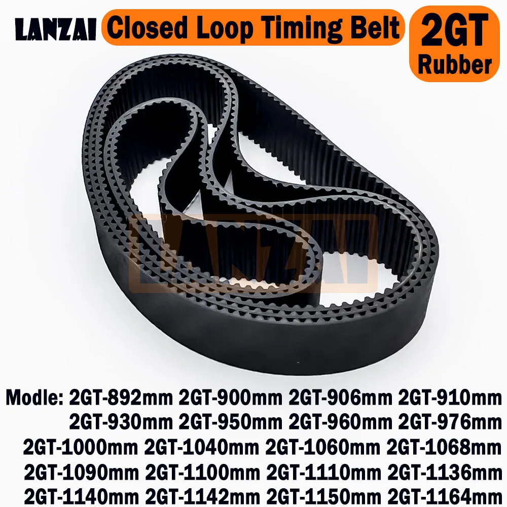 

LANZAI Rubber 2GT Closed Loop Timing Belt C=892 900 906 910 930 950 960 976 1000mm W=6/10/15mm 3D Printer 1040 1060 1068 1090