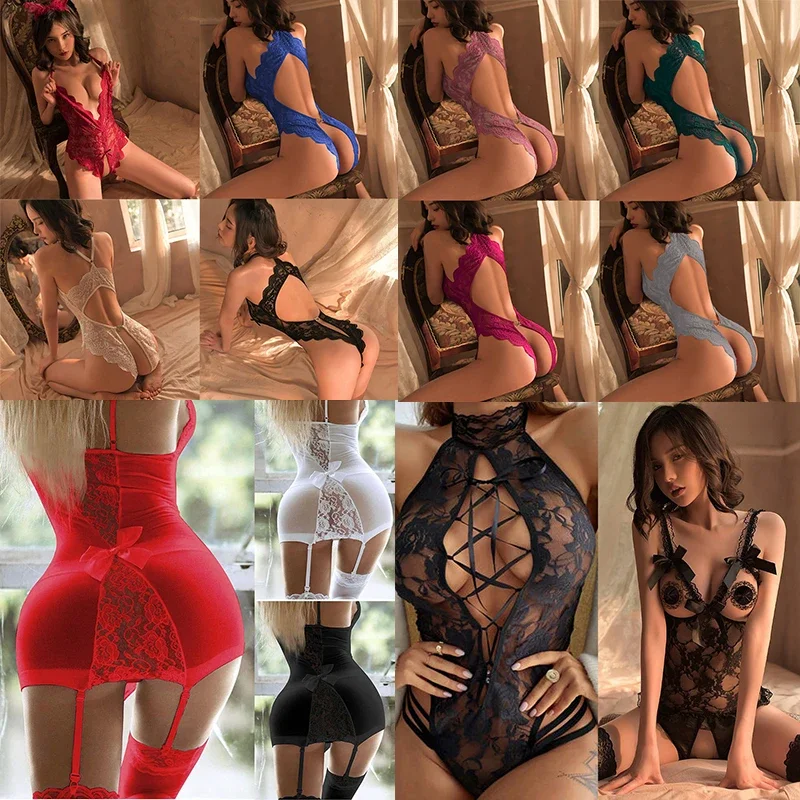 Underwear Woman Crotchless Bodysuit Lingerie Sexy Erotic Porn Undergarment Sexual Sleepwear Plus Open Bra Crotch Wholesale Sales