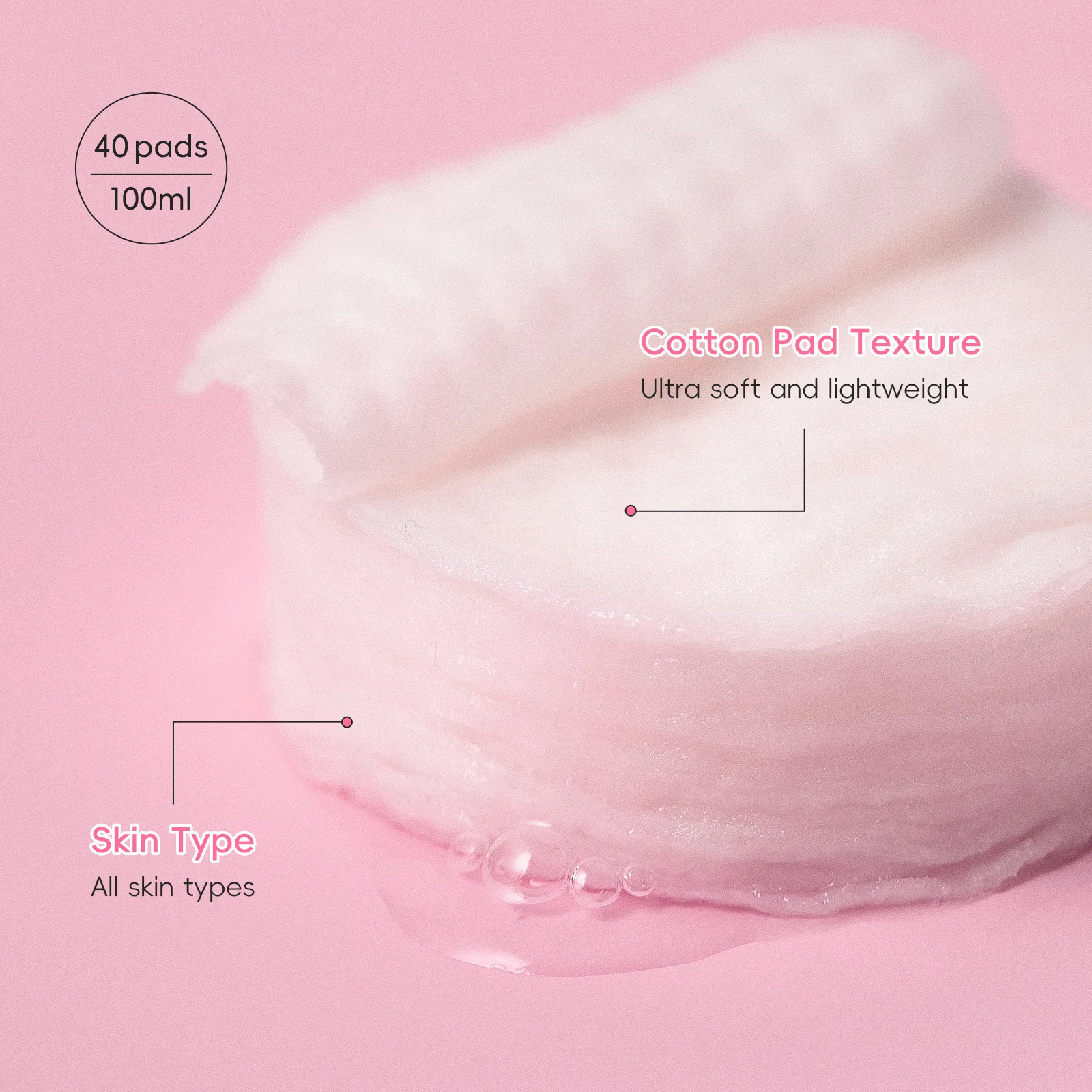 LAIKOU cherry blossom day and night toning pads 100ml/40 pads cleansing makeup removing moisturizing cleansing pads