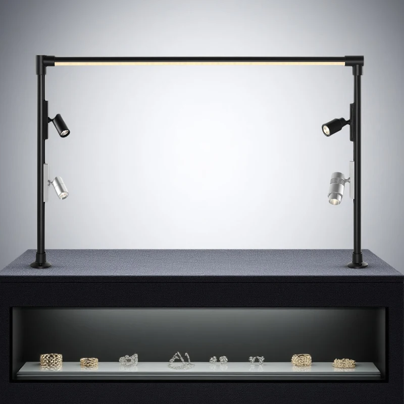 High Quality Aluminum Light Emitting Diode Display Light Modern Mini Tracking Cabinet Jewelry Display Cabinet COB Chip