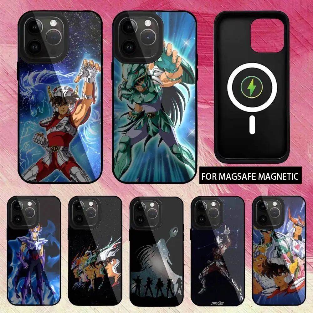 

S-Saint Seiya12 Knights Zodiac Phone Case For iPhone17,16,15,14,13,12,11 Plus,Pro Max Magnetic Magsafe Wireless Charging