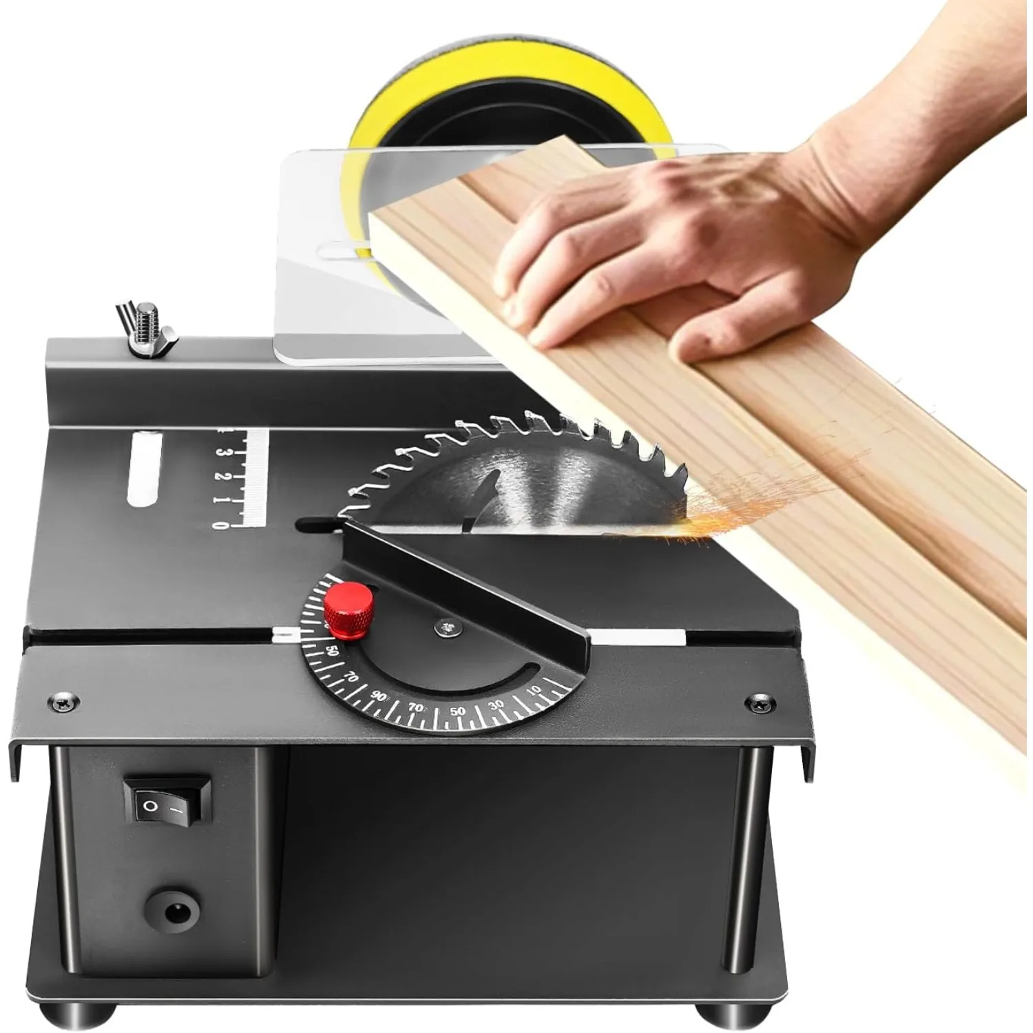 

Mini Table Saw - Woodworking Multifunctional Bench Saw Kit, 0-90Degree Angle Adjustment for Metal/Wood/Plastic Cutting