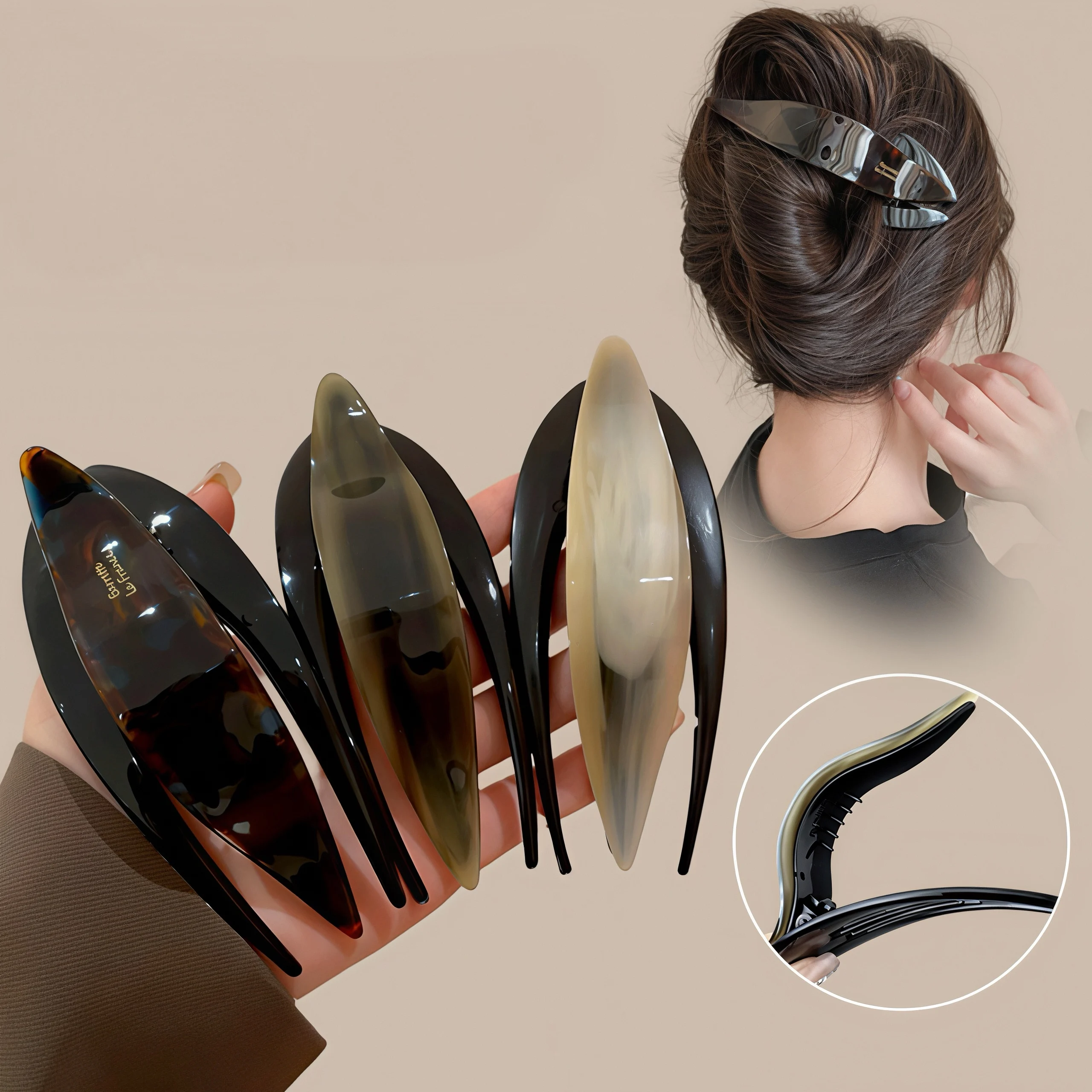 

Korean Swallowtail Large Hair Clips Pins for Women Girls Acetate Hair Claw Duckbill Clips Ponytail Daily Wear Gift