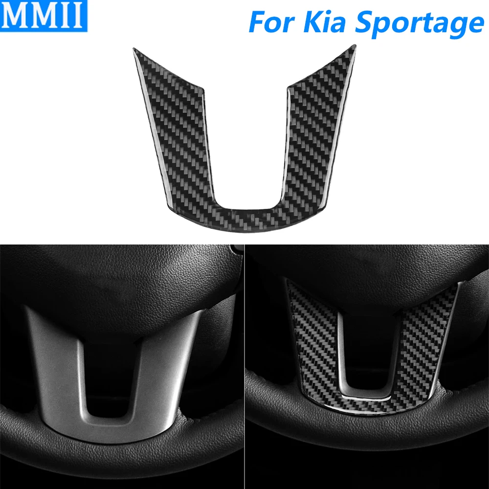 Für Kia Sportage 2011-2016 Carbon Fiber Lenkrad Kinn Panel Dekorative Abdeckung Auto Zubehör Innen Dekoration Aufkleber