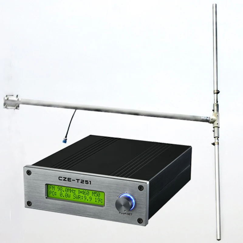 

CZE-T25 25watt 25W FM Transmitter Radio Broadcast Station + DP100 Dipole Antenna completed kit for church, auto cinema