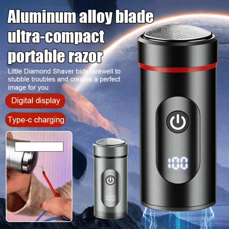 

Мужская портативная перезаряжаемая бритва, электрическая маленькая стальная пушечная бритва, мужская карманная дорожная бритва, мини-бритва для мытья тела