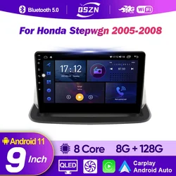 For Honda Stepwgn 2005-2008 Android 12 Car Radio Intelligent System Multimedia Video Player Navigation GPS 4G QLED 8+128G Stereo