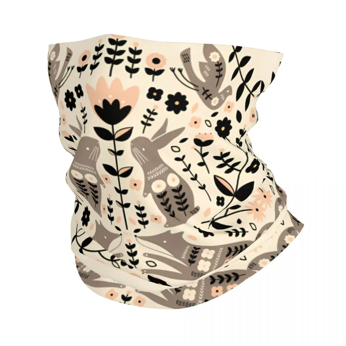 Woodland Rabbit Fox Folklore Thin Wrap Scarf Bandana British Folk Neck Gaiter Face Cover Headband