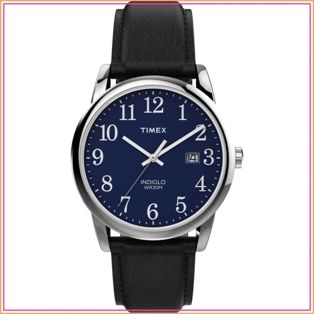 

Classic Men's Easy Reader Watch with Leather Strap