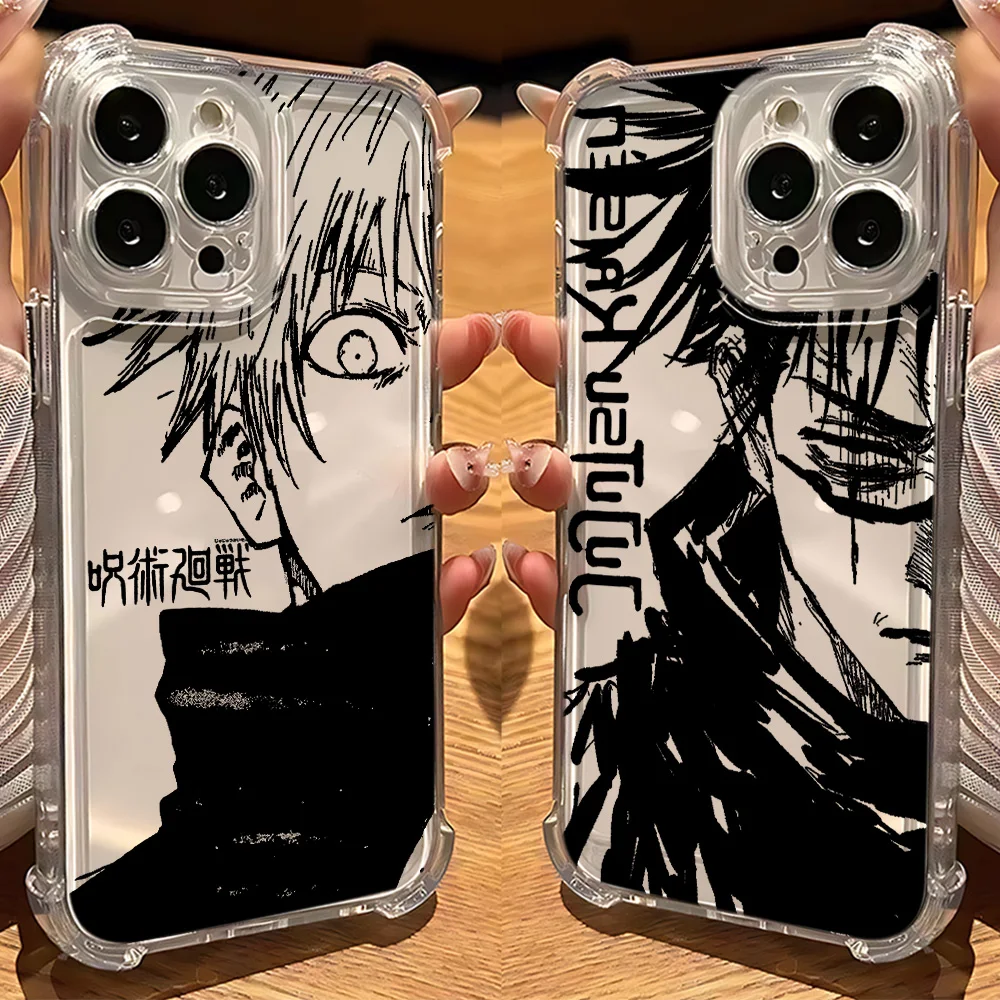 Anime Jujutsus Kaisens Gojo Phone Case for IPhone 16 15 14 13 12 11 Mini Pro Max X XR XSMax 8 Plus Shockproof Transparent Cover