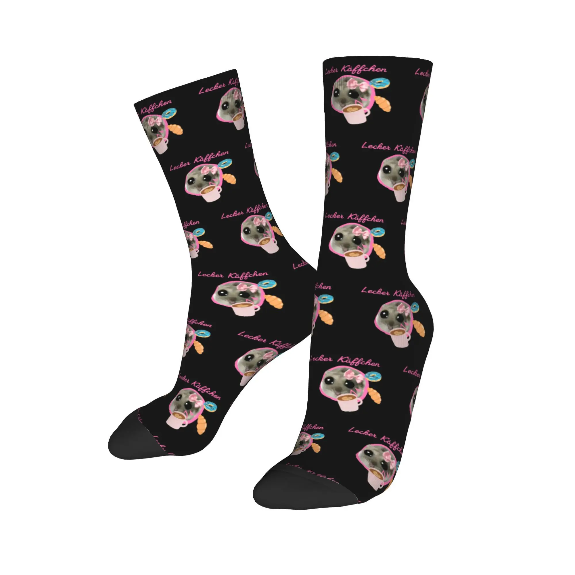 Unisex Sad Hamster Accessories Socks Delicious Coffee Meme Flexible Socks Fashion For Party Wear