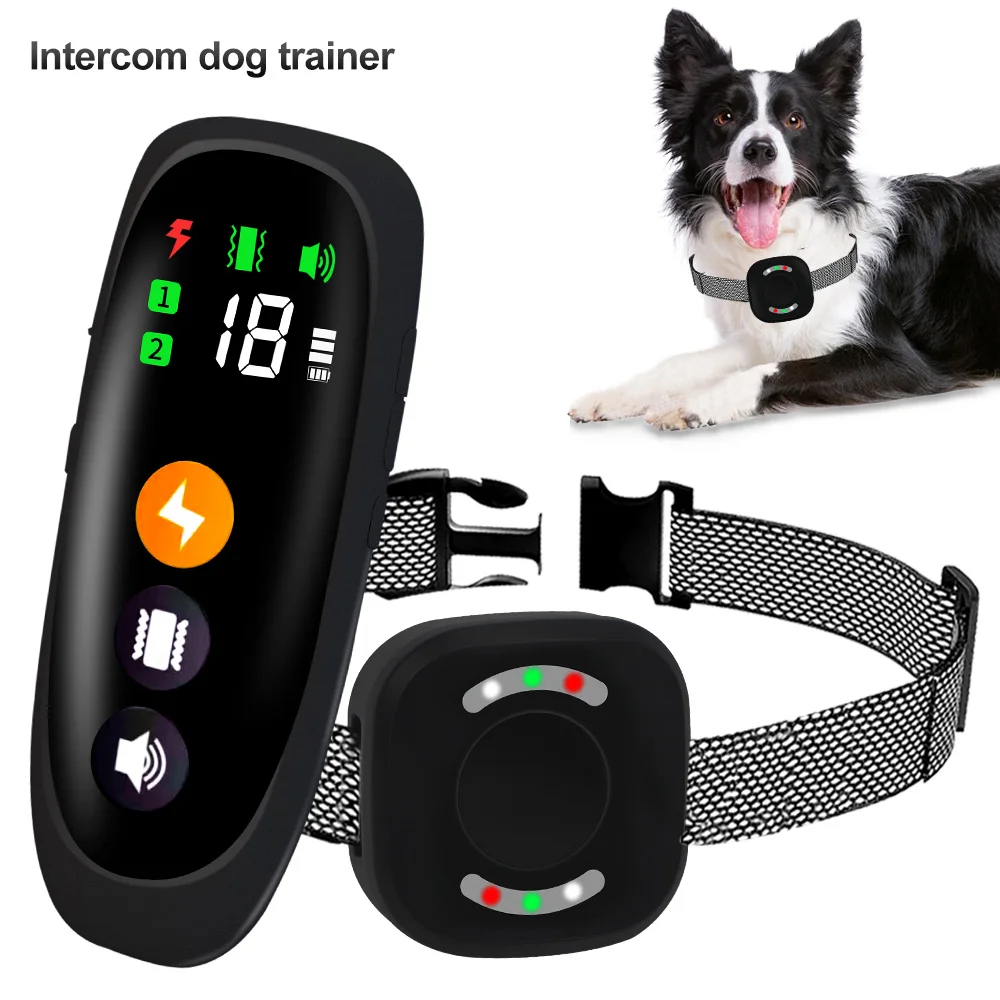 Collar electrónico de entrenamiento para perros, dispositivo con Control remoto, resistente al agua, antiladridos, con sonido y vibración, 800m,