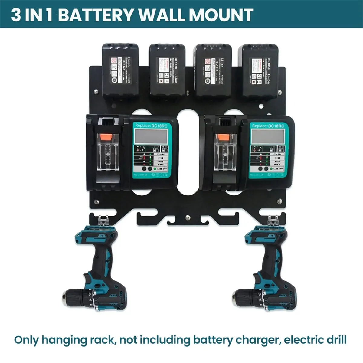 top-rated~charger-holder-for-tool-room-for-4-batteries-144v-18v-dc18rd-dc18rc-charger-wall-mount