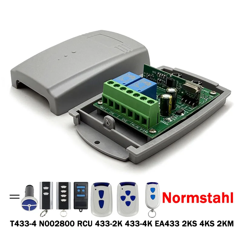 

For Normstahl ​EA433 2KS 4KS 2KM RCU 433-2K 433-4K 433-2 433-4 T433-4 N002800 Garage Door Receiver Gate Remote Control 433.92MHz