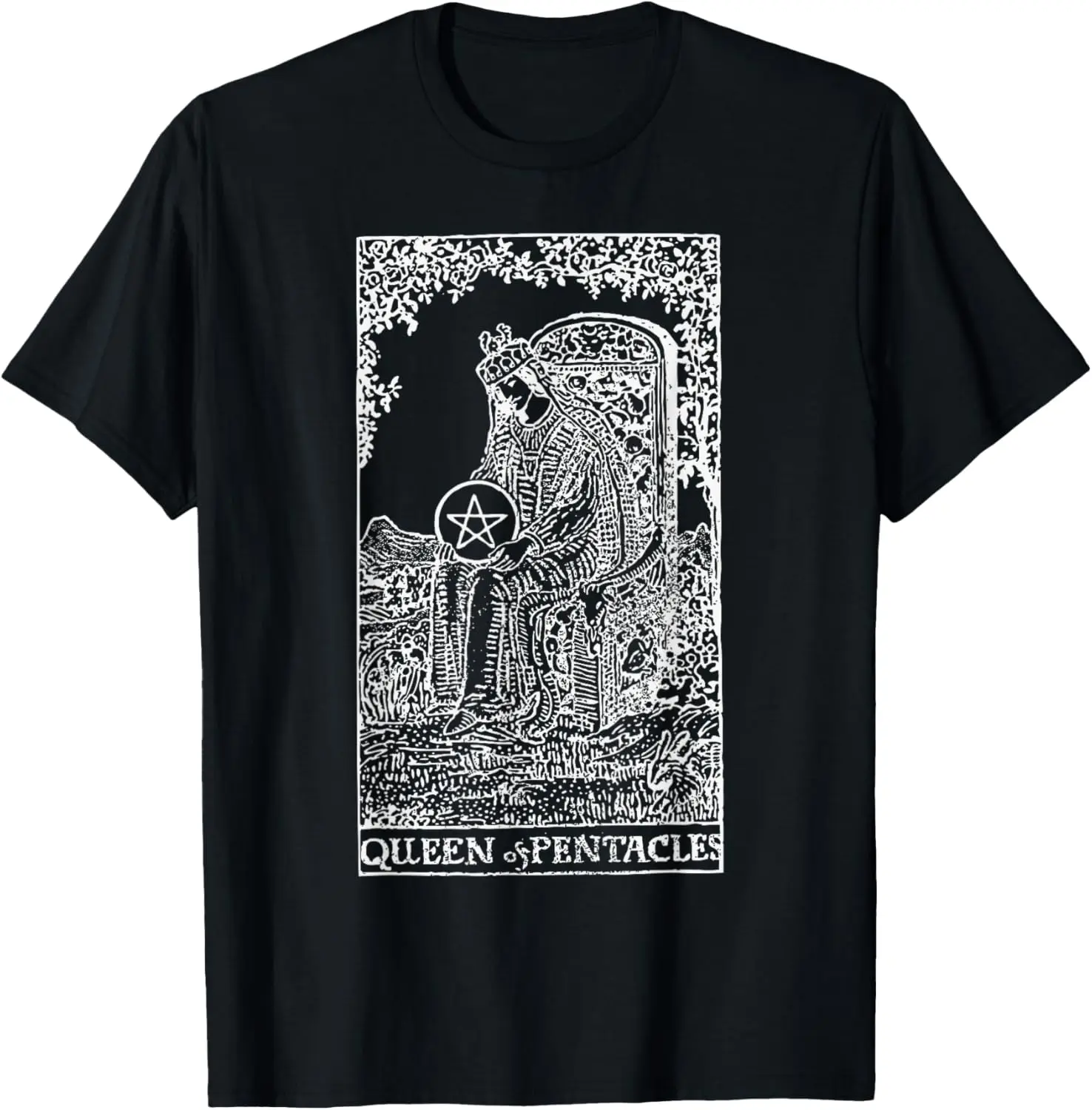 Tarot Cards Queen of Pentacles Occult Design Gift T-Shirt