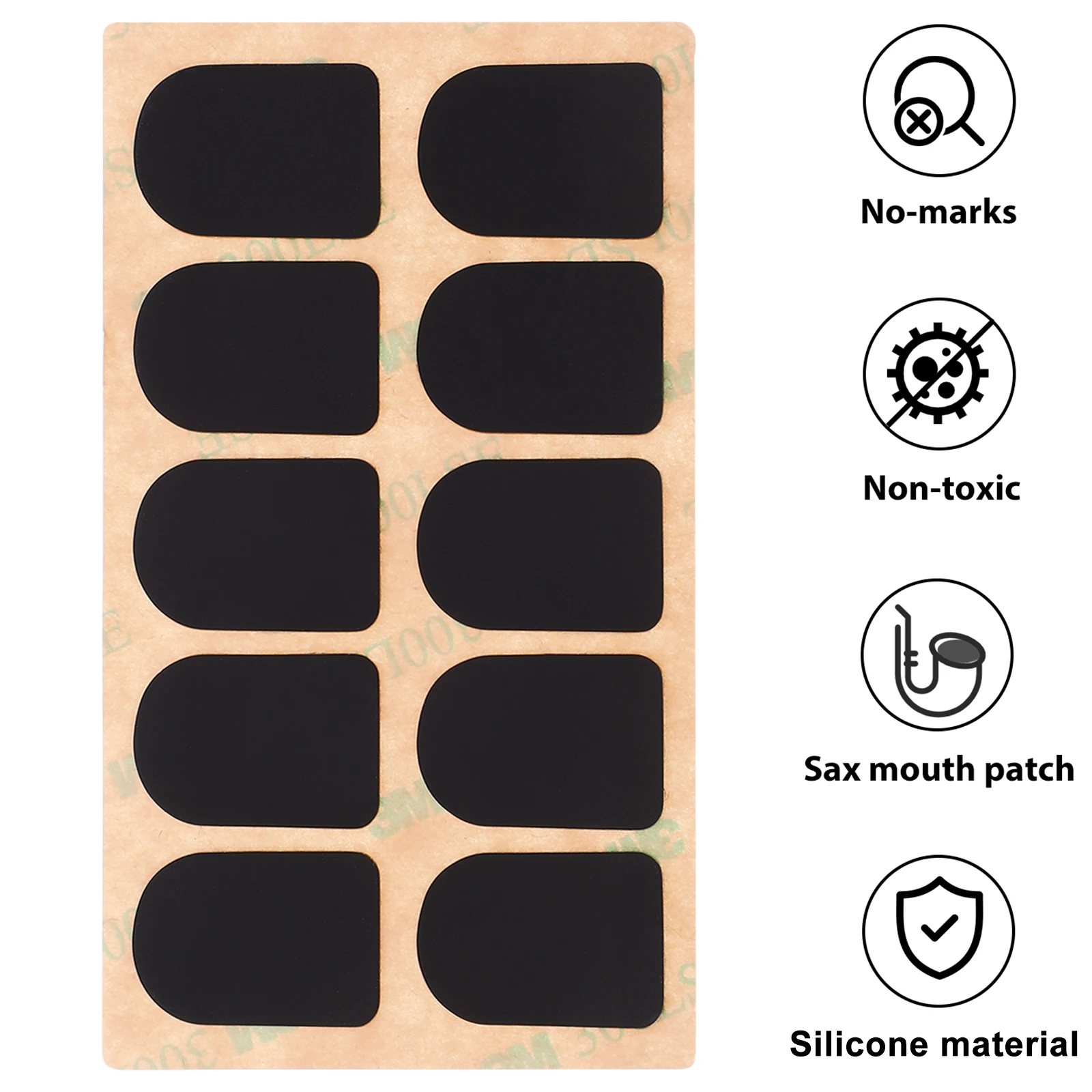 

10 Pcs Clarinet Tooth Pad Sax Sound Hole Soprano Thick Mouthpiece Cushions Tenor Saxophone Black Alto