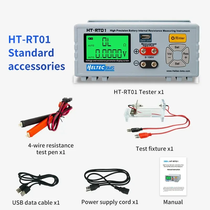 HeltecBMS Strumento tester di resistenza interna per batteria al litio ad alta precisione / Tester di tensione per batteria 18650/lifepo4