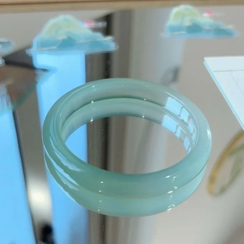 

Natural Packaging Oil Cyan Agate Bracelet, Suitable for Daily Wear and Jade Bracelet