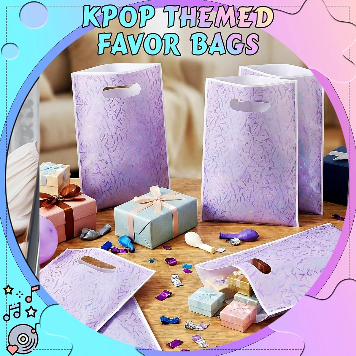 10 Stück K-Pop Themen Anime Party-Geschenktüten Magische Musikpartys Geschenktasche Geeignet für Sänger Geburtstag Dekorative Konzert-Zubehör – Detail 5