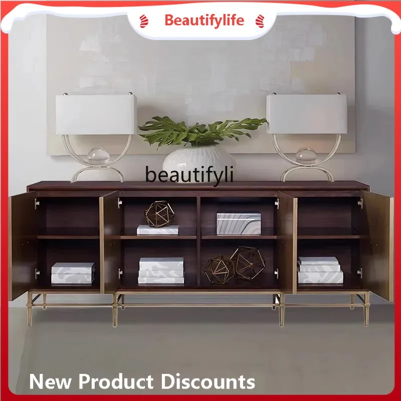 

Italian Style Light Luxury Sideboard High-End Furniture American Retro Storage Decorative Cabinet Living Room Entryway Cabinet