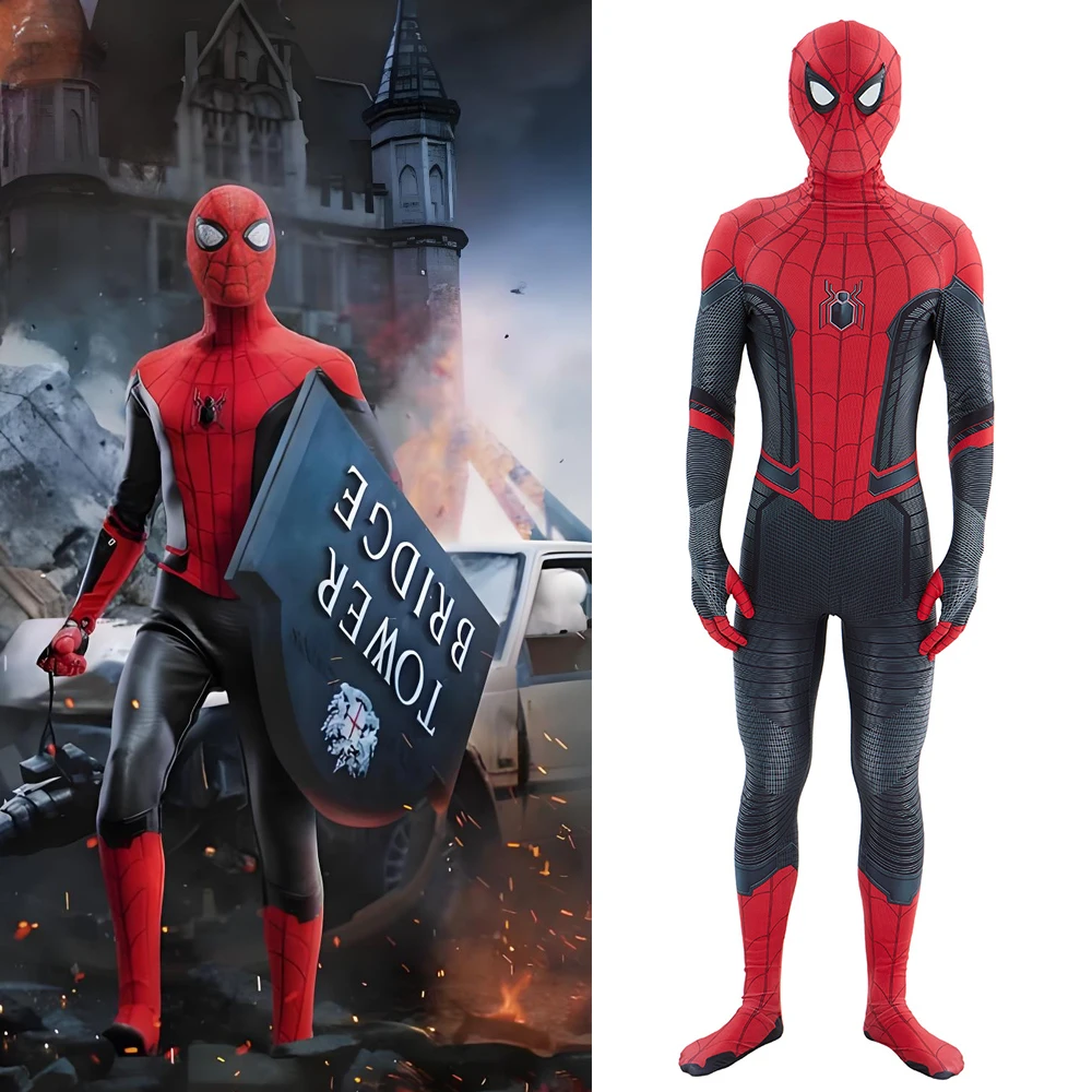

Spider Man Far From Home Cosplay Peter Parker SpiderCostume 3DPrinted BodySuit Superhero Spandex Zentai Outfit Halloween Costume