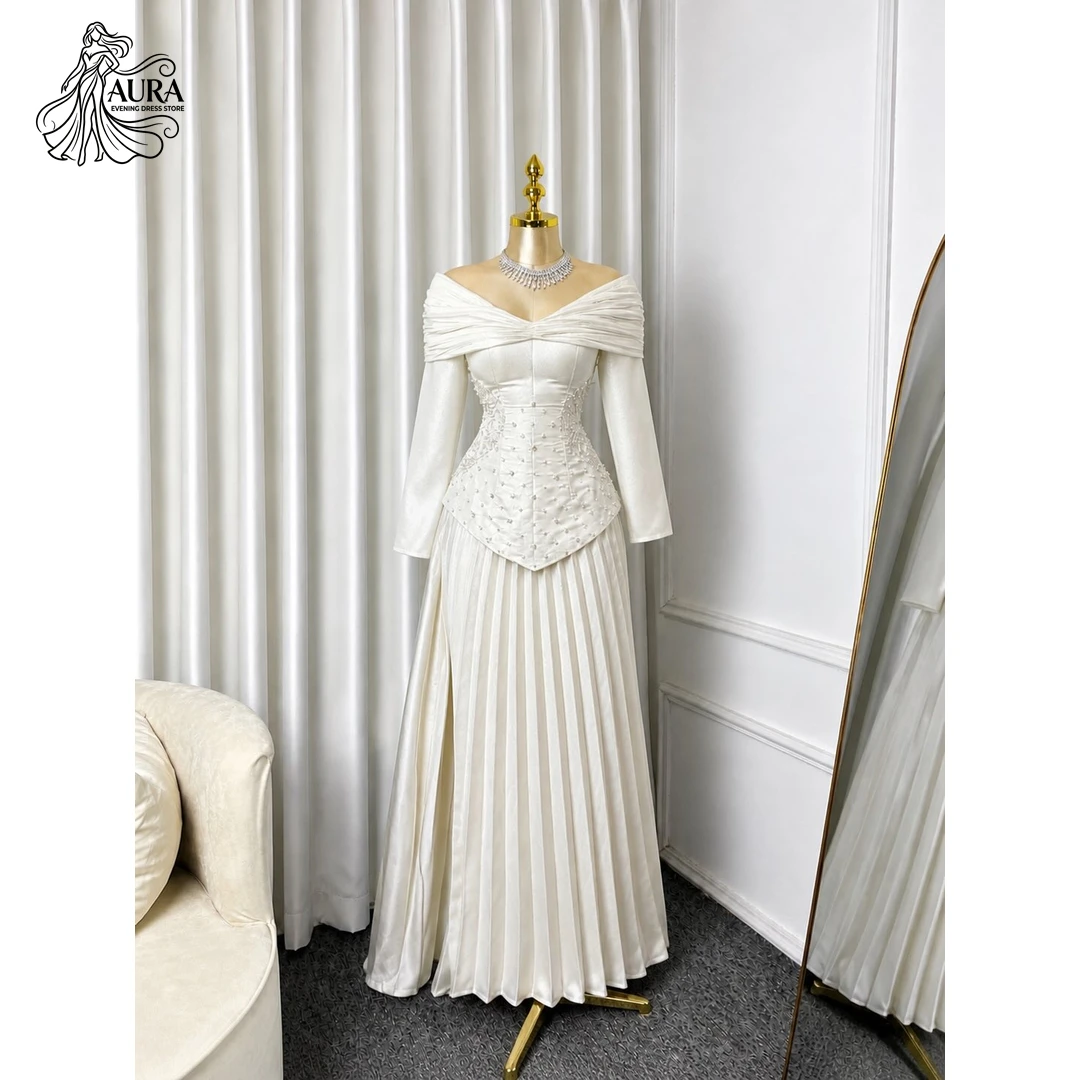 

Aura Shawl Robe Designer Luxe Elegant Woman Dress Custom Made Women's Evening Dresses 2026 Luxury Dresses for Prom Round Neck
