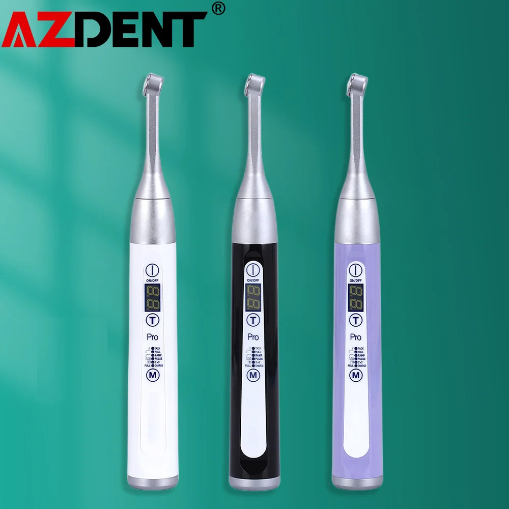 AZDENT Dental Wireless LED Curing Light Lamp  1 Second Curing High Power Wide Spectrum