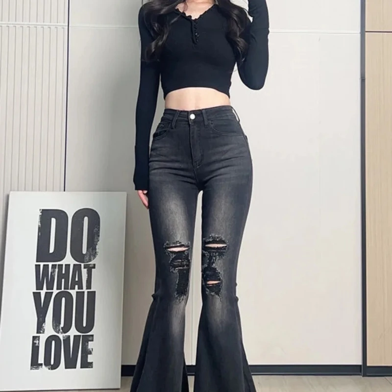 

Women's Jeans High Waist Slim Fit Female Cowboy Pants Fitted Wholesale 2000s Y2k Unique 2025 Fashion Japanese Trend 90s Trousers