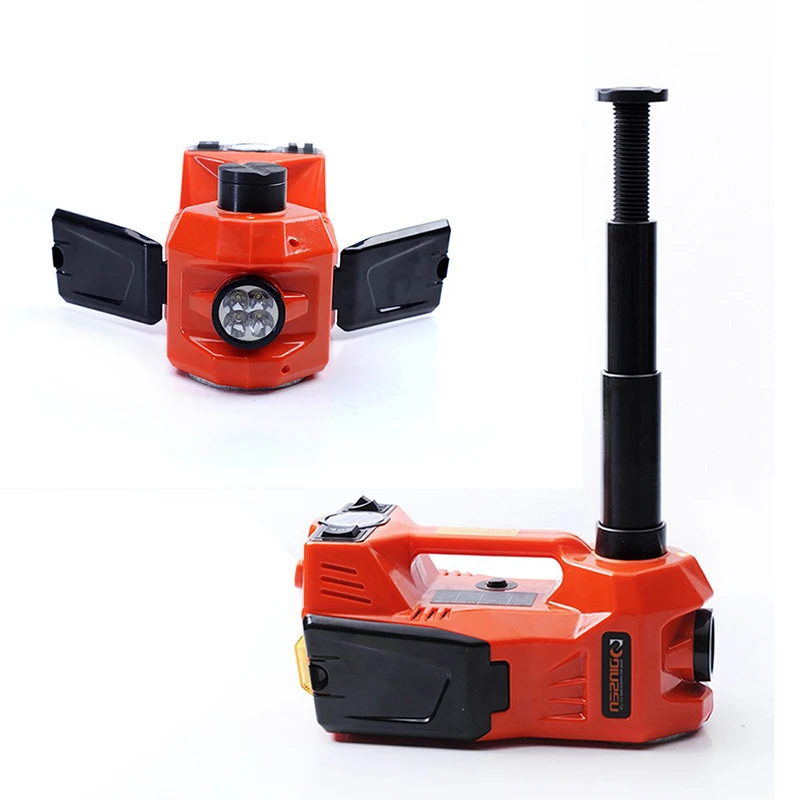 5 Ton Electric Car Jack Hydraulic Jack W/Electric Impact Wrench Built-in Inflatable Pump LED Light For SUV Sedan Truck Repair