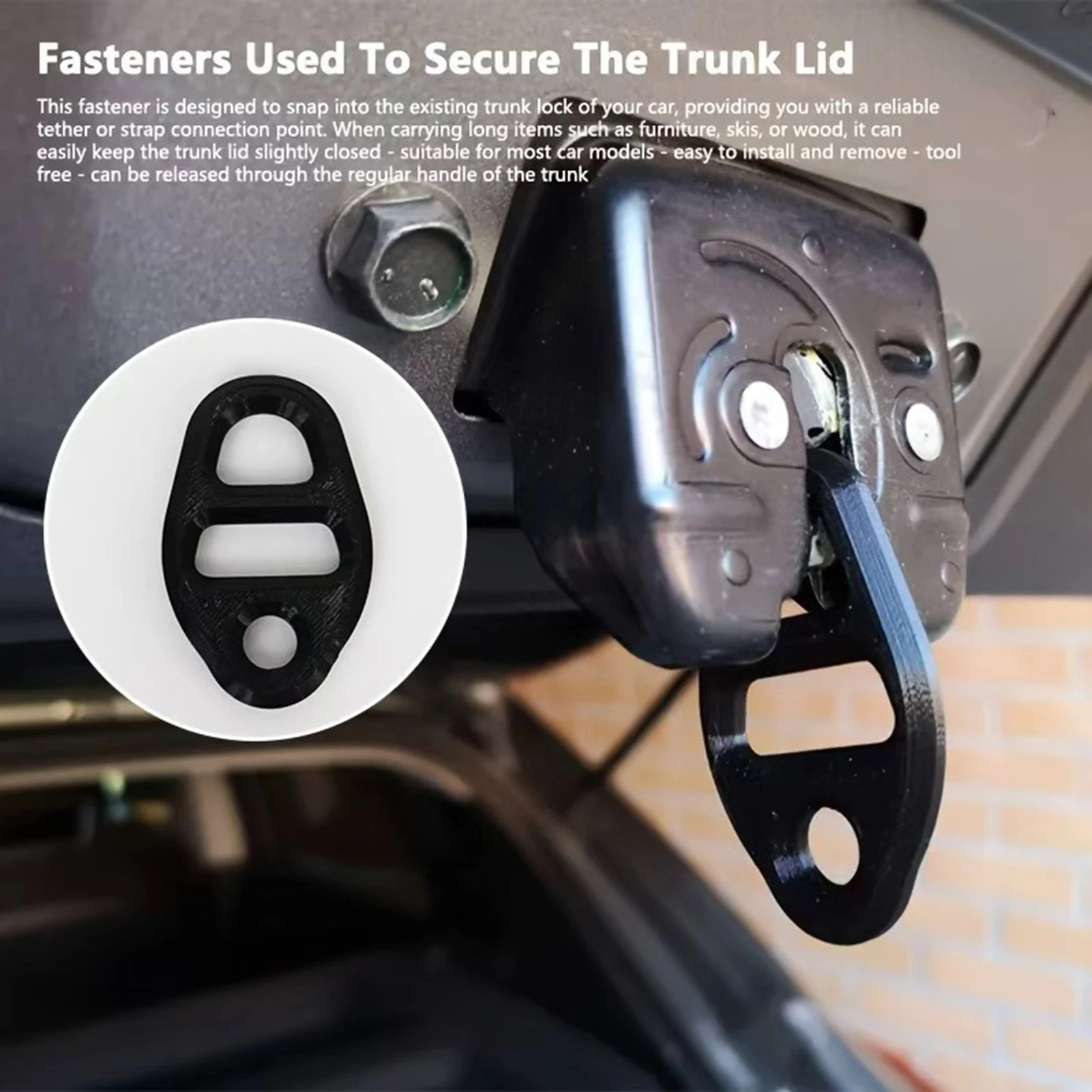Car Trunk Locking Strap Fastener For Trunk Lid Secure Fixation Durable Metal Anti-Rust