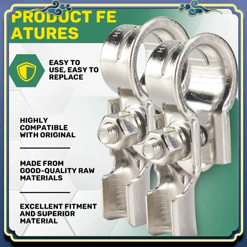 AU16-1 Pair Battery Terminals Connectors Clamps Copper Battery Terminal Kit With Battery Corrosion Terminal Protectors 17Mm