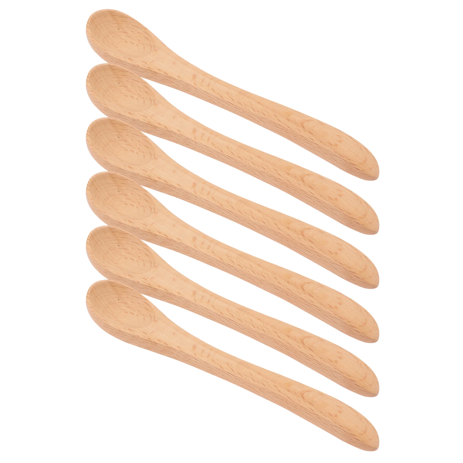 

12 pcs Wooden Dessert Spoons Smooth Polished Durable Lightweight Coffee Tea Yogurt Ice Cream Scoops for Home Kitchen Use