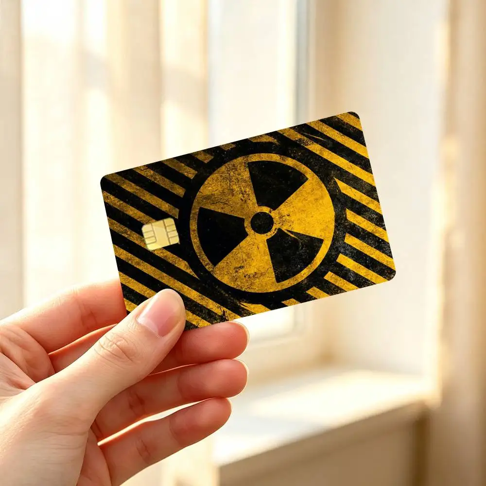 Attention Radiation Symbol Credit Card HD Stickers Premium matte film effectively prevents fingerprints and daily abrasion.