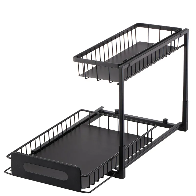 2 Tier Pull Out Cabinet Organizer Under Sink Organizer Slide Out Drawer Cabinet Organizer Sliding Storage Shelf