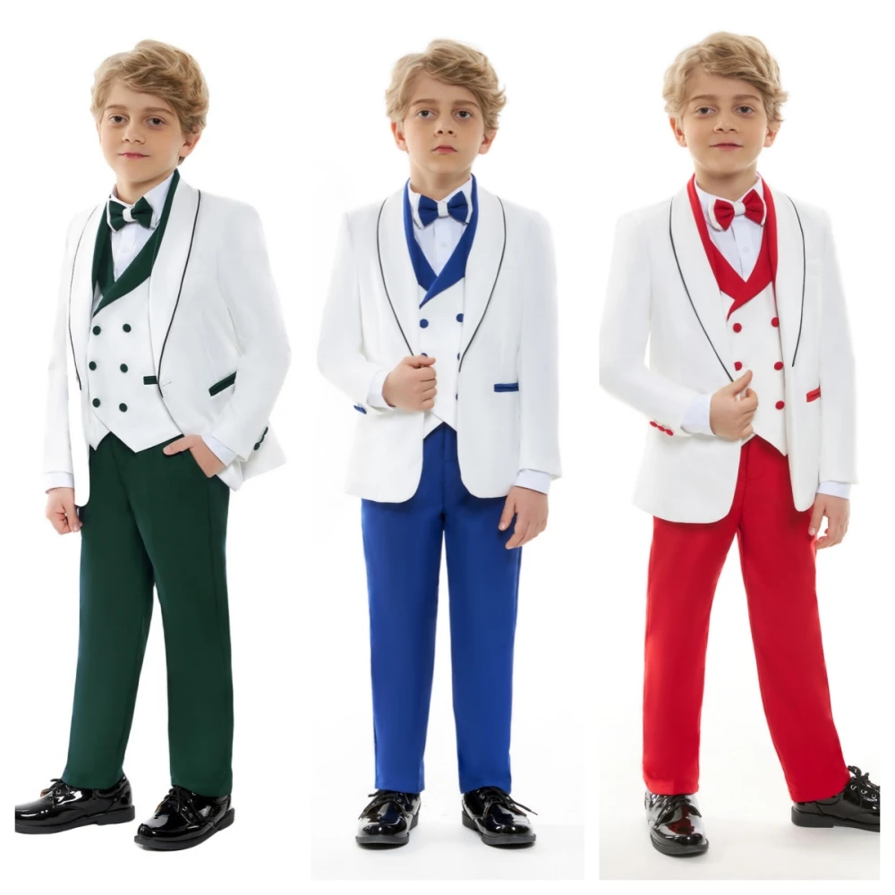 Popular Boys Suits Slim Fit 24 Hours Ship 4 Pieces Tuxedo For Chidren Wedding party High Quality Suit Set Formal occasions