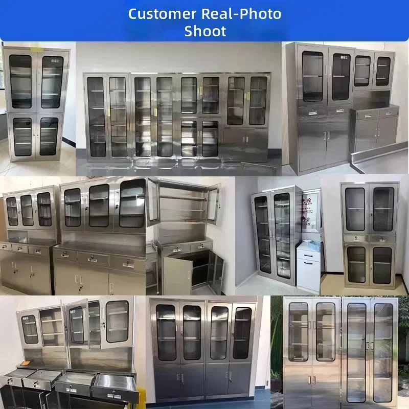 Stainless Steel Medicine Cabinet, Thickened Pharmacy Storage, Instrument and Utensil Cabinet, Dispensing Table, 128cm Length
