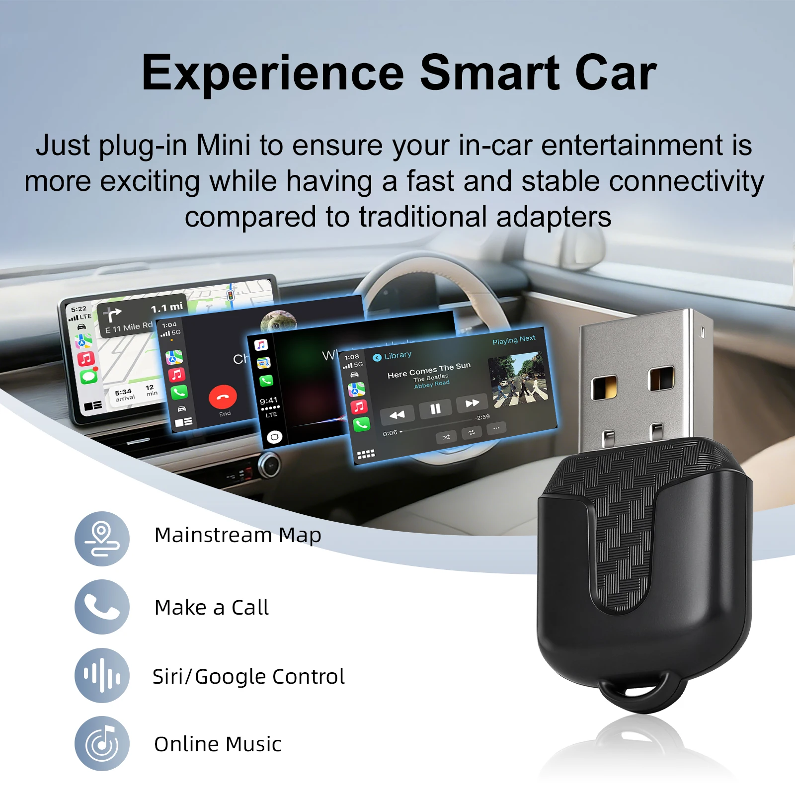 

Ezonetronics Wireless CarPlay Android автоматический адаптер для заводского проводного автомобиля, беспроводной CarPlay и Android auto 2 в 1