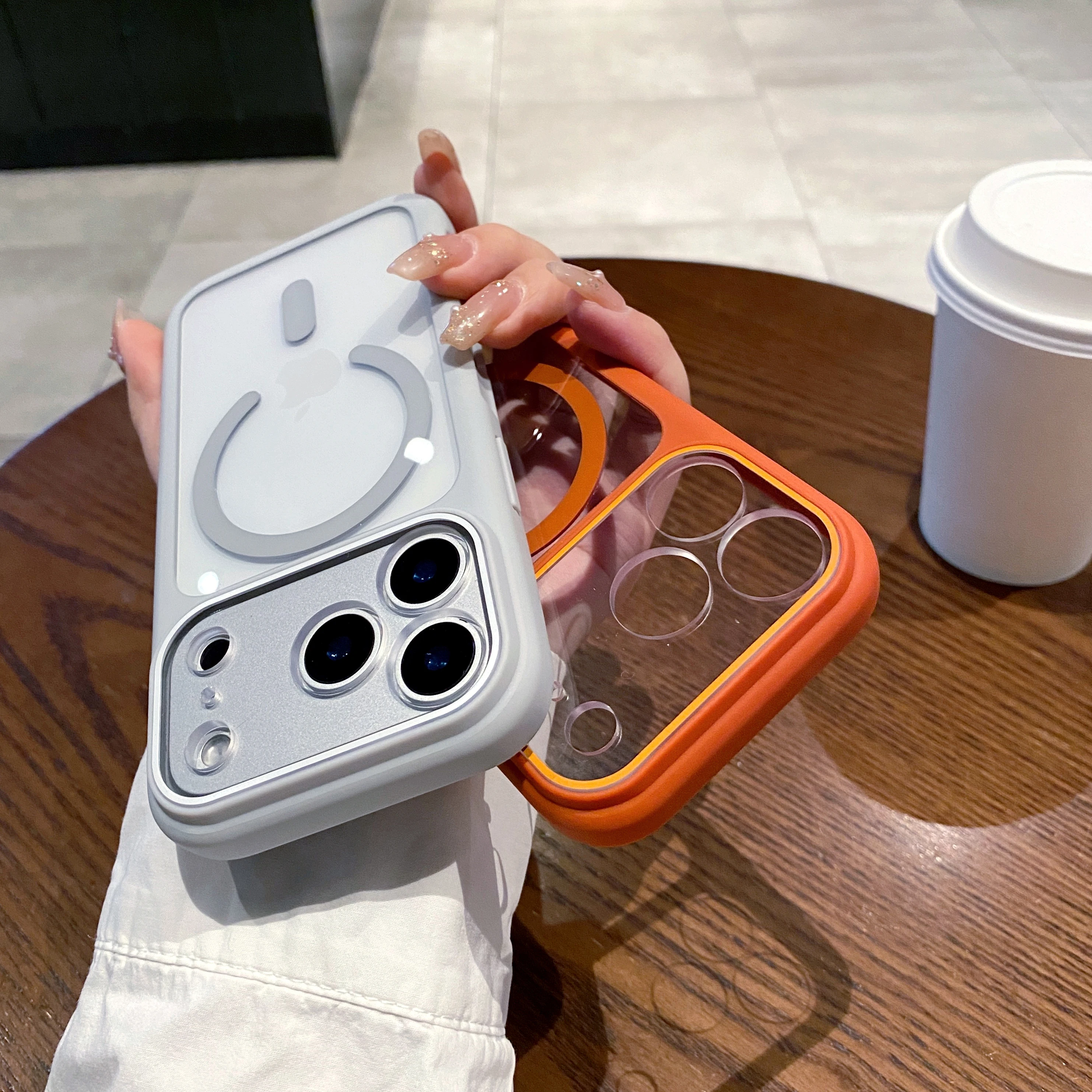 Original For MagSafe Transparent Phone Case for iPhone 17 Pro Max Magnetic Lens Protection Shockproo