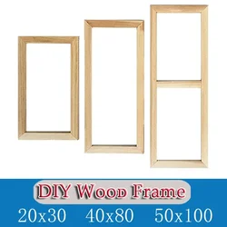 30x40  50x100CM DIY Wood Frames Multiple Combination Forms Solid Wood Strips Canvas Painting Frame Home Decor Poster Photo Frame