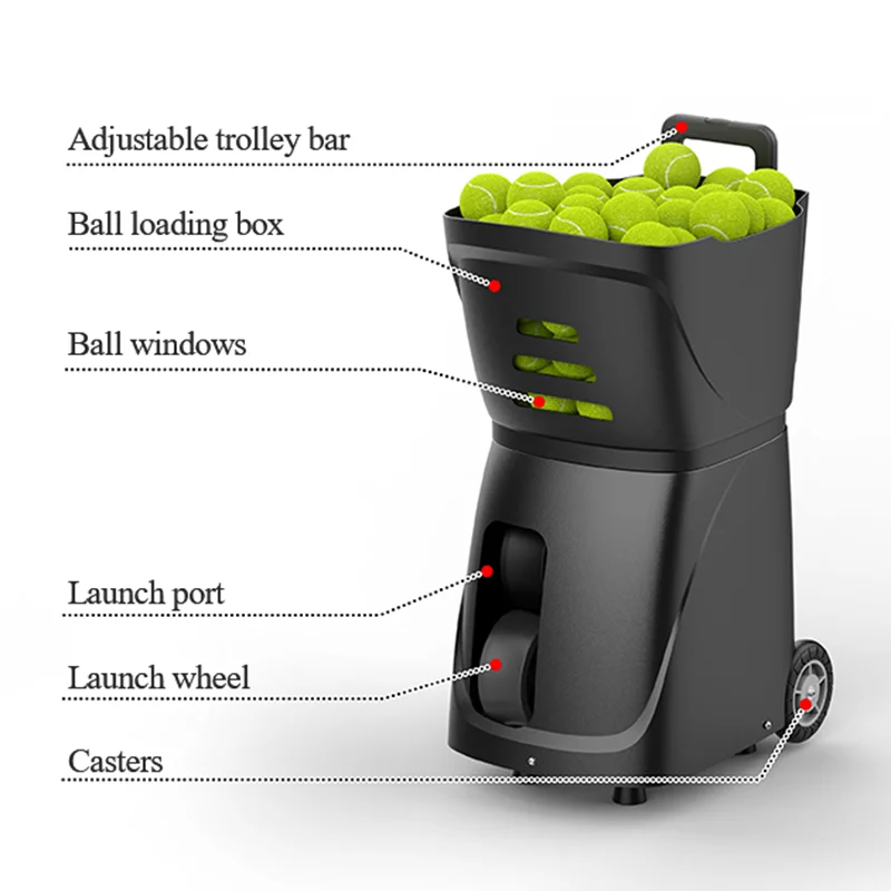 핫 세일 앱 제어 테니스 볼 머신 실내/실외 훈련용 발사기 경기장/스포츠 경기장용