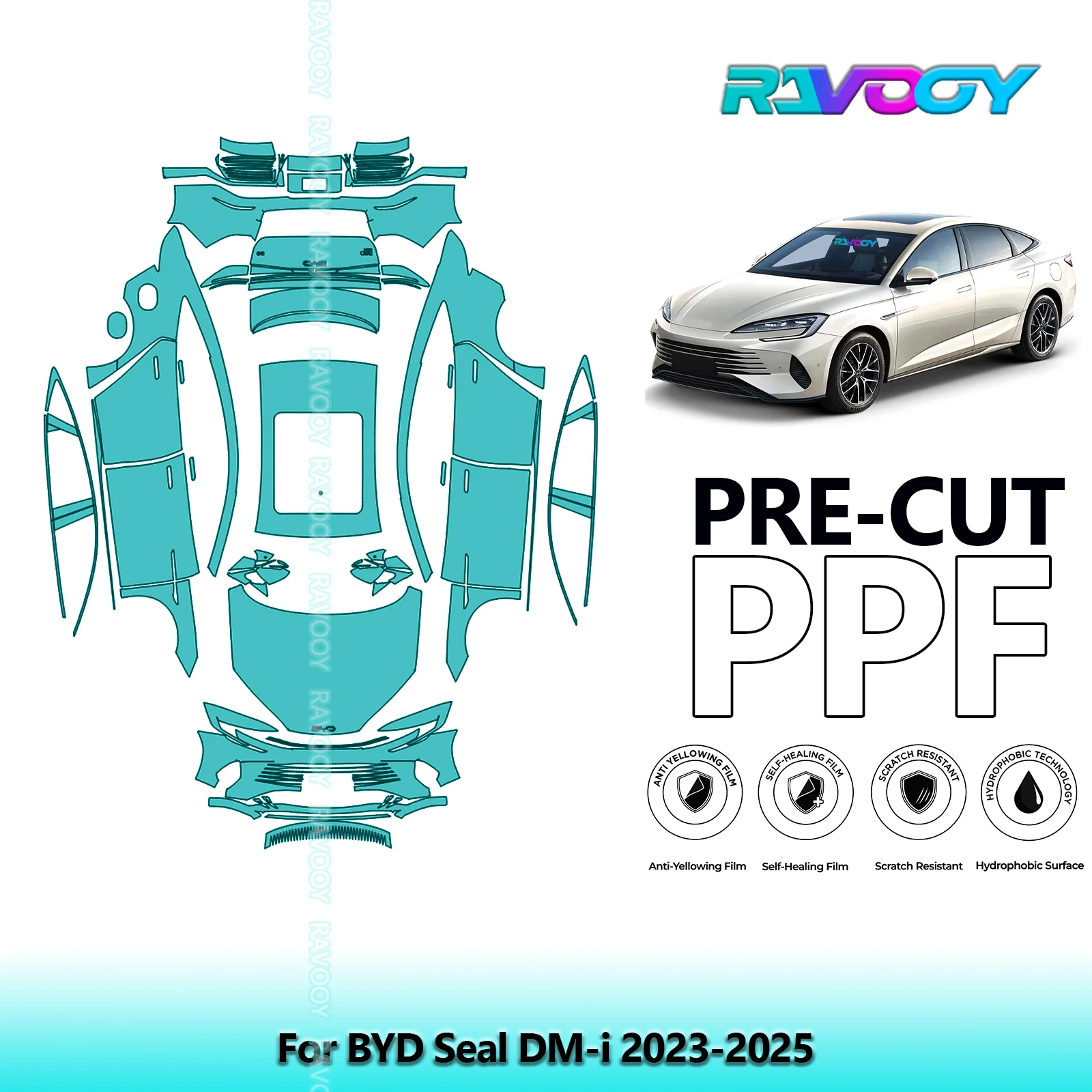 

Full Vehicle Clear Bra Precut PPF Paint Protection Film For BYD Seal DM-i 2023-2025