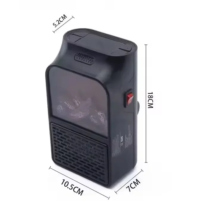 LED display portable, plug-in wall heater mini modern real flame effect fireplace built-in electric heater