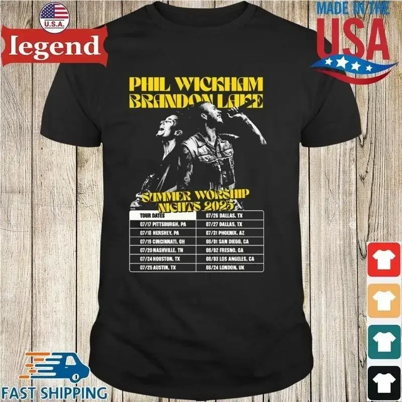 Phil Wickham Brandon Lake Summer Worship Night 2025 Tour Dates T Shirt