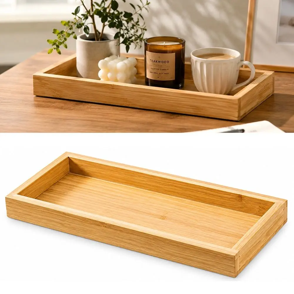 Neues Multifunktionales Serviertablett im Japanischen Stil Rechteckiger Badezimmer-Organizer Dekoratives Tablett für den Schminktisch
