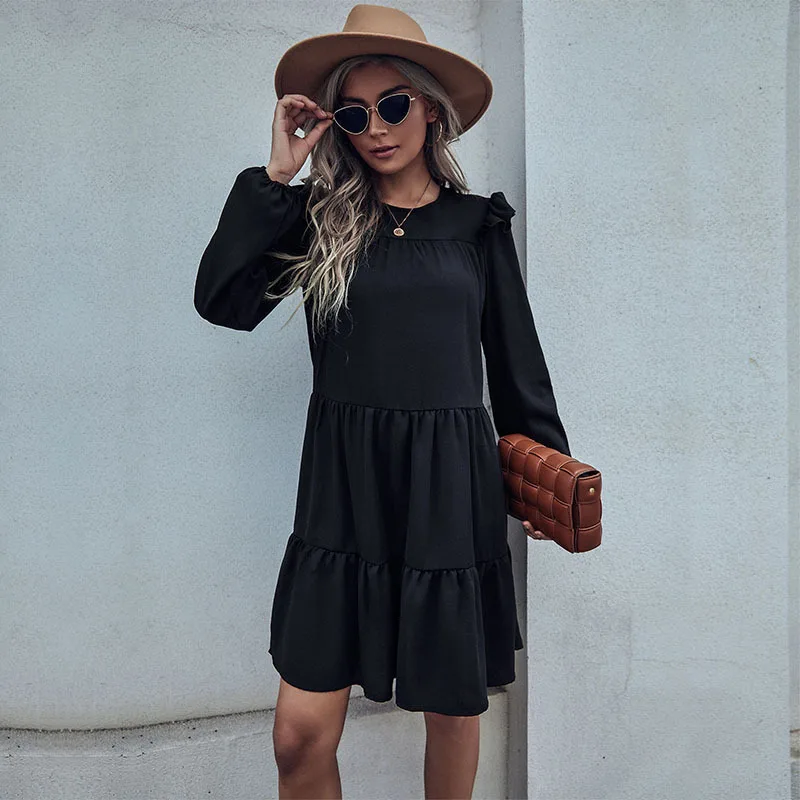 SUSOLA Women Clothing Long Sleeve Loose Audrey Hepburn Style Dress Vestido Feminino Dresses For Women 2024 Autumn Winter