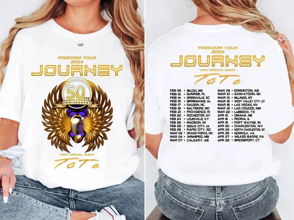 

Футболка Journey Freedom Tour 2024, футболка Journey With Toto 2024 концерт, Journey Fre