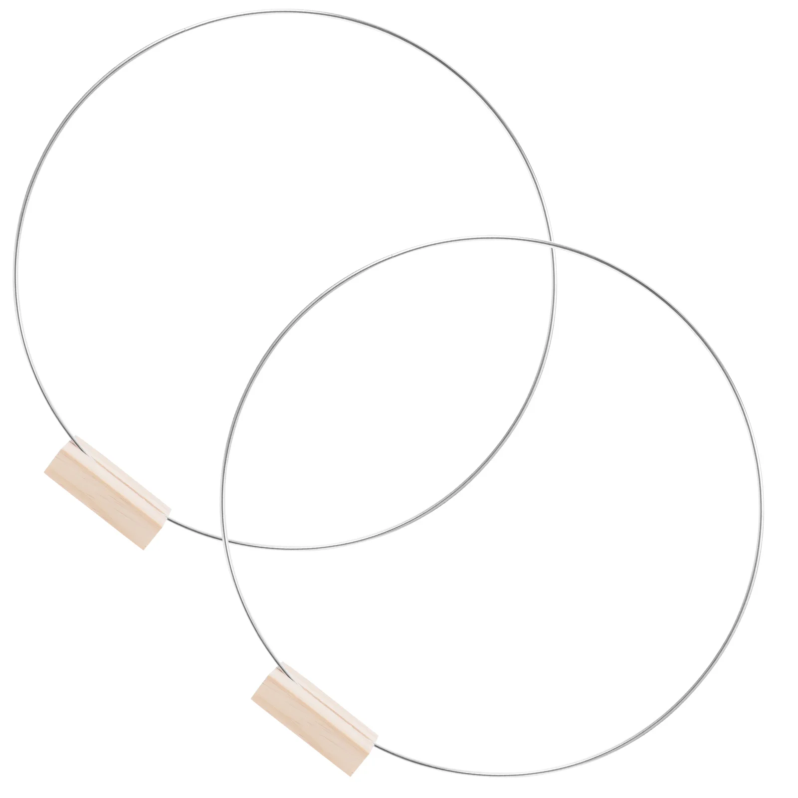 

2 Sets Garland Decoration Elegant Metal Floral Hoop with Wooden Base Centerpiece for Wedding Table DIY Craft Rings Decor
