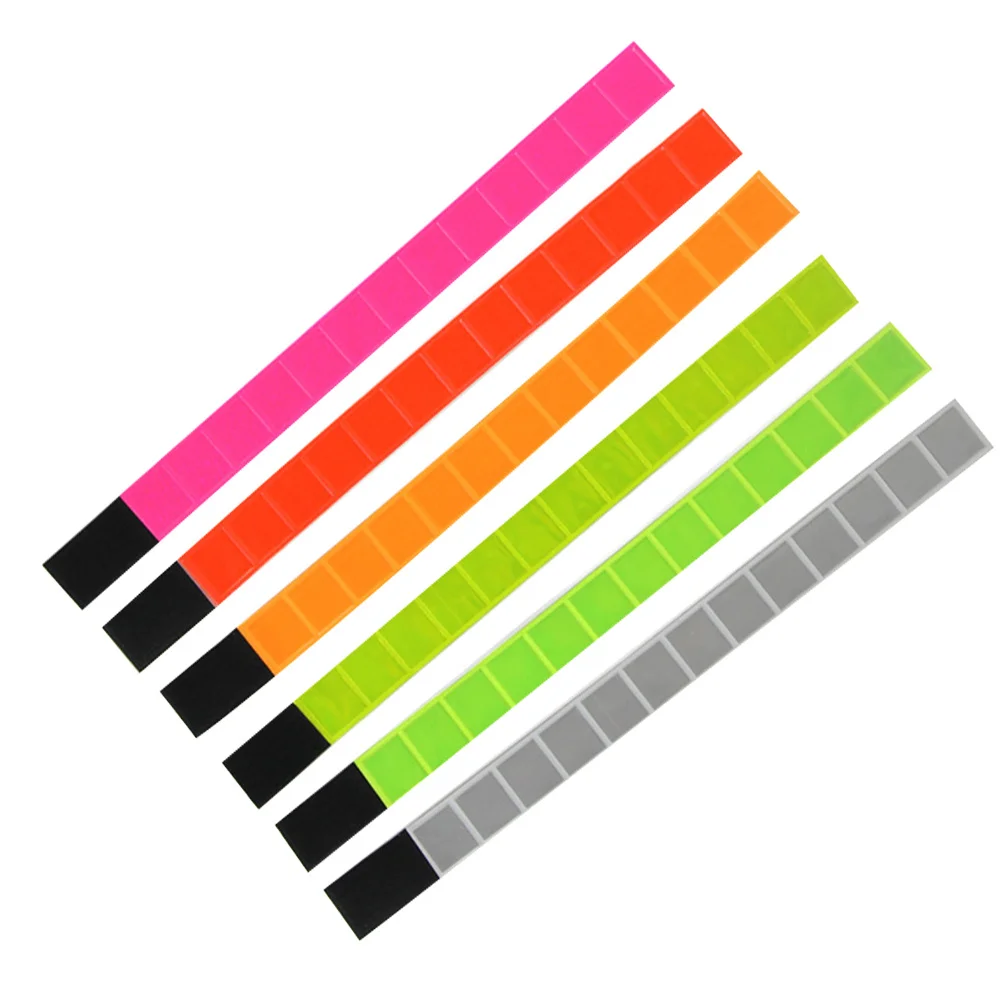 

6Pcs Reflective Wrist Bands Durable Adjustable PVC Safety Bracelets for Night Running Cycling High Visibility Luminous Bracelets