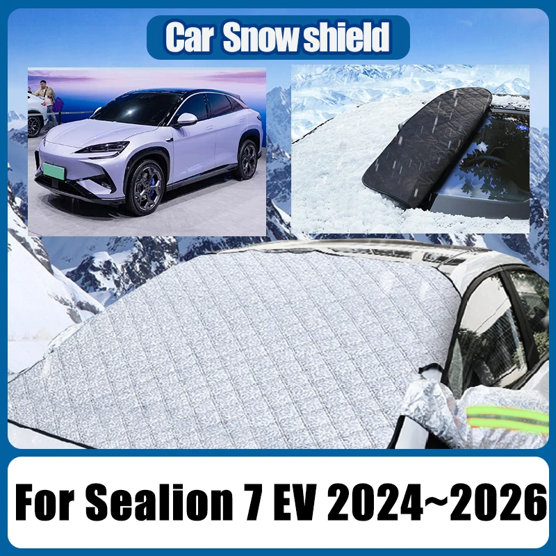 

For BYD Sealion 7 EV 2024~2026 Snow Shield Covers Anti-Icing Magnetic Auto Front Windshields Sunshields Window Car Accessories
